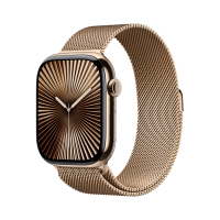 Смарт-годинник Apple Watch Series 10 GPS + Cellular 42mm Gold Titanium Case with Gold Milanese Loop (MX083QH/A)