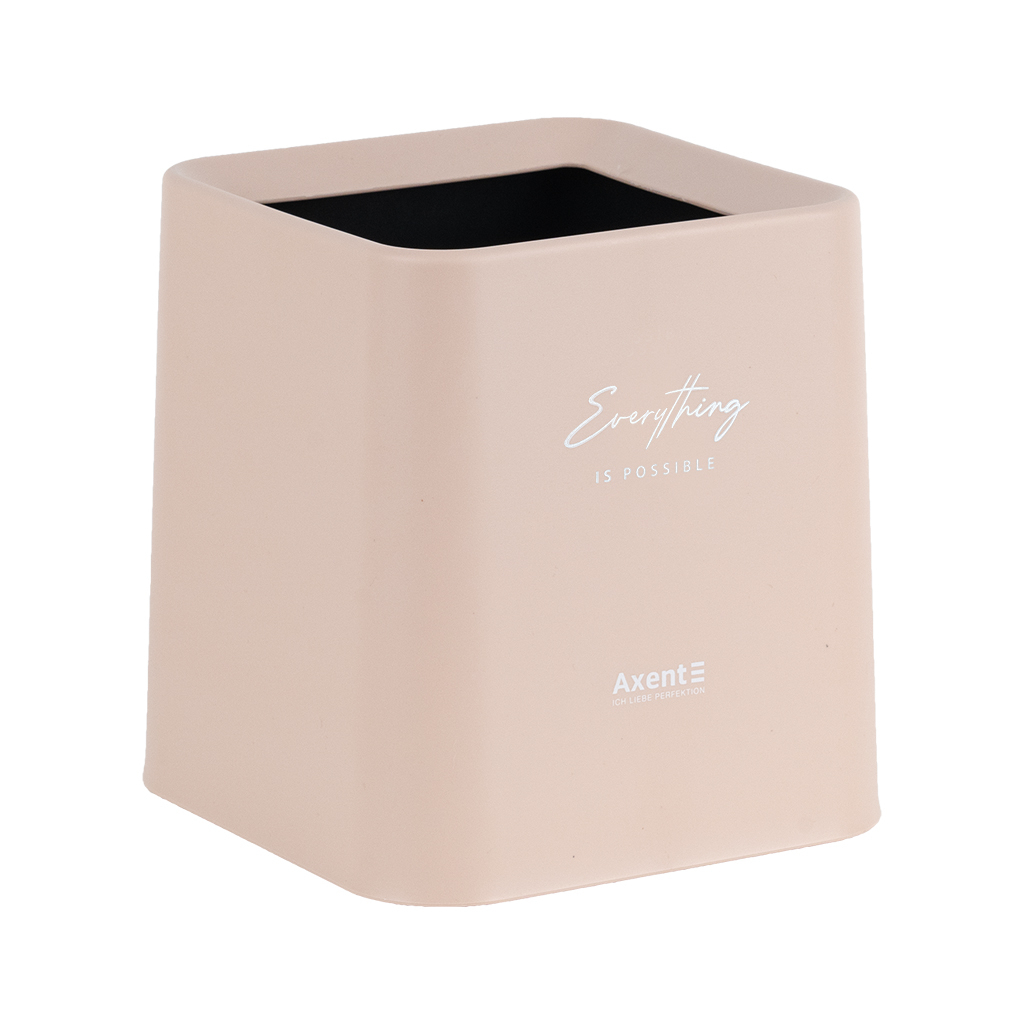 Кошик для паперів Axent Настільний контейнер для сміття, квадратний, персиковий (2132-42-A)