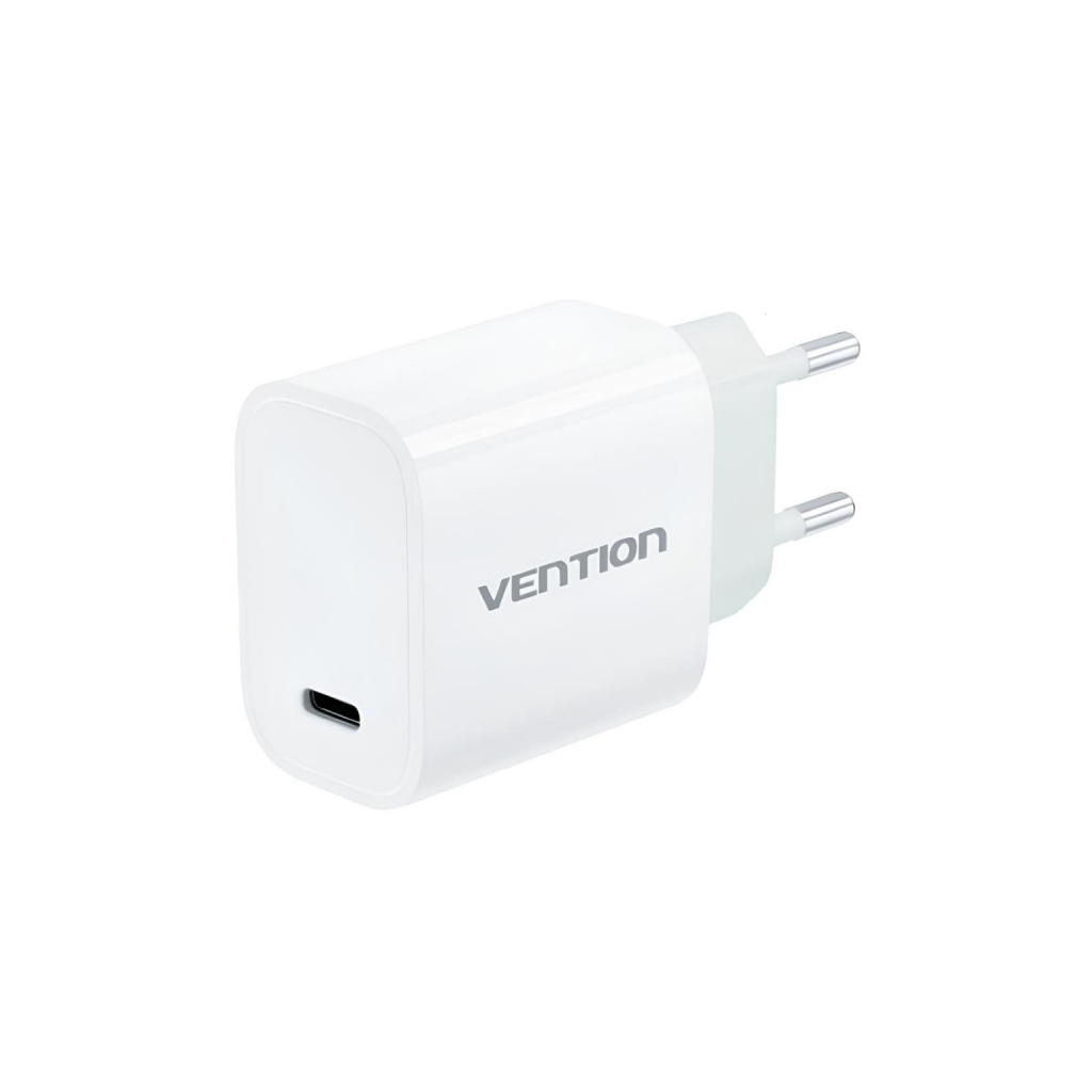 Зарядний пристрій Vention 1xUSB-C PD30W + cable USB-C to USB-C white (G18W0-EU)