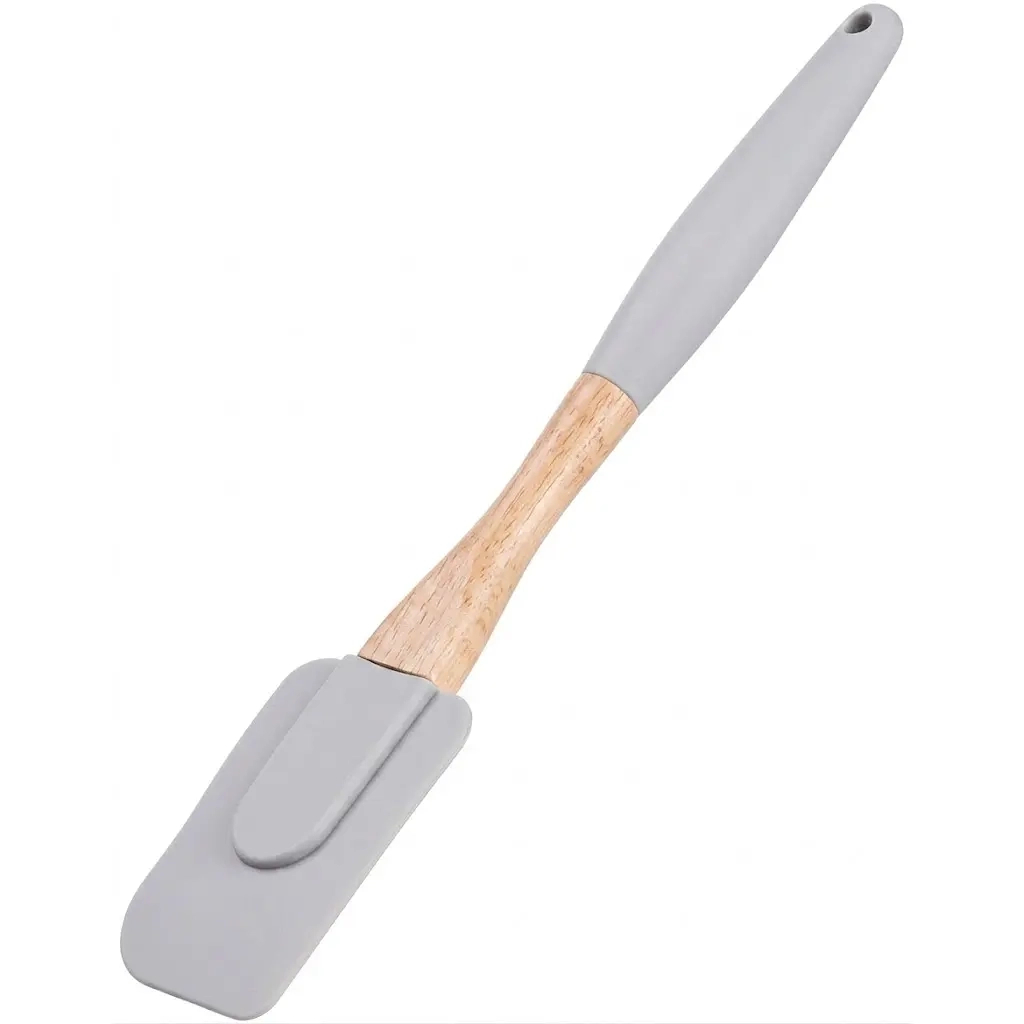 Лопатка кухонна ARDESTO Tasty Baking, 25см, силікон, дерево, сірий світлий (AR1560G) Лопатка кухонна ARDESTO Tasty Baking, 25см, силікон, дерево, сірий світлий (AR1560G)