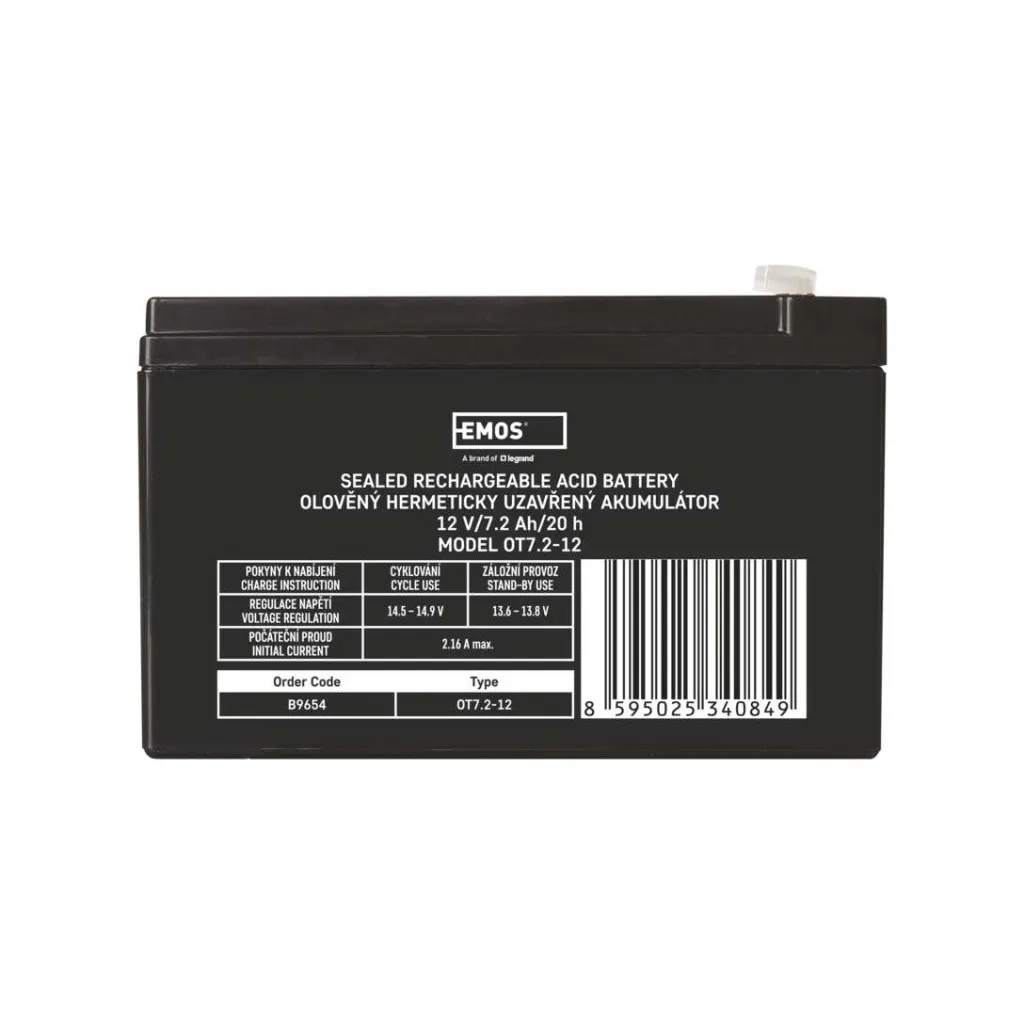 Батарея до ДБЖ EMOS 12V 7.2Ah (B9654) Батарея до ДБЖ EMOS 12V 7.2Ah (B9654)