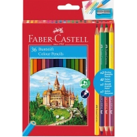 Colored pencils Faber-Castell Castle, two-color, 36 colors + sharpener (30455)