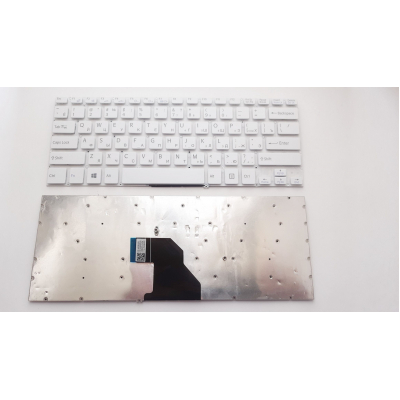 Клавіатура ноутбука Sony SVF14 (Fit 14 Series) белая без рамки RU (V141506BS1/149236761/AEHK87010203A)