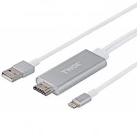 Перехідник 2E Lightning to HDMI with USB A Male Cable, Alumium Shell,2 m (2EW-2327)