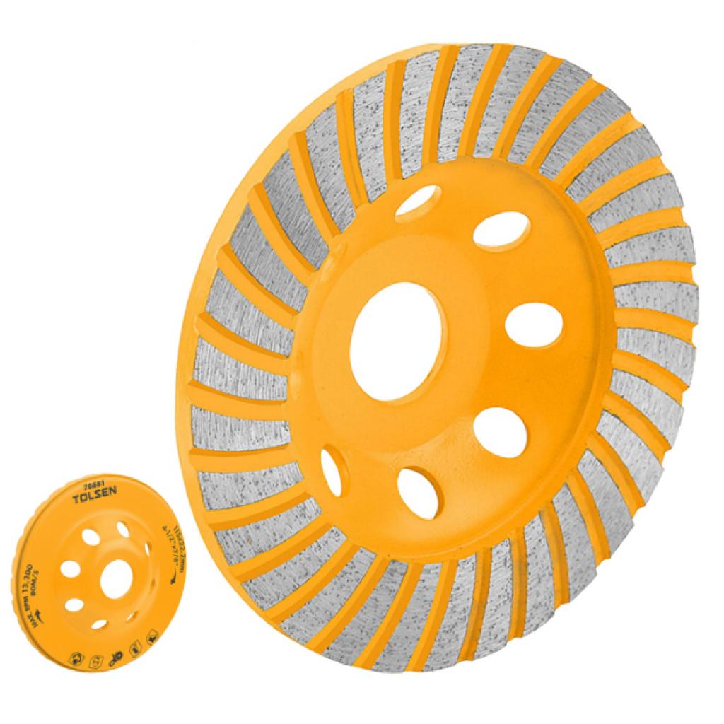 Чашка шліфувальна Tolsen алмазна 100x22.2мм Турбо (76680)