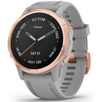 Смарт-годинник Garmin fenix 6S Sapphire Rose Gold, Gray Band (010-02159-21)