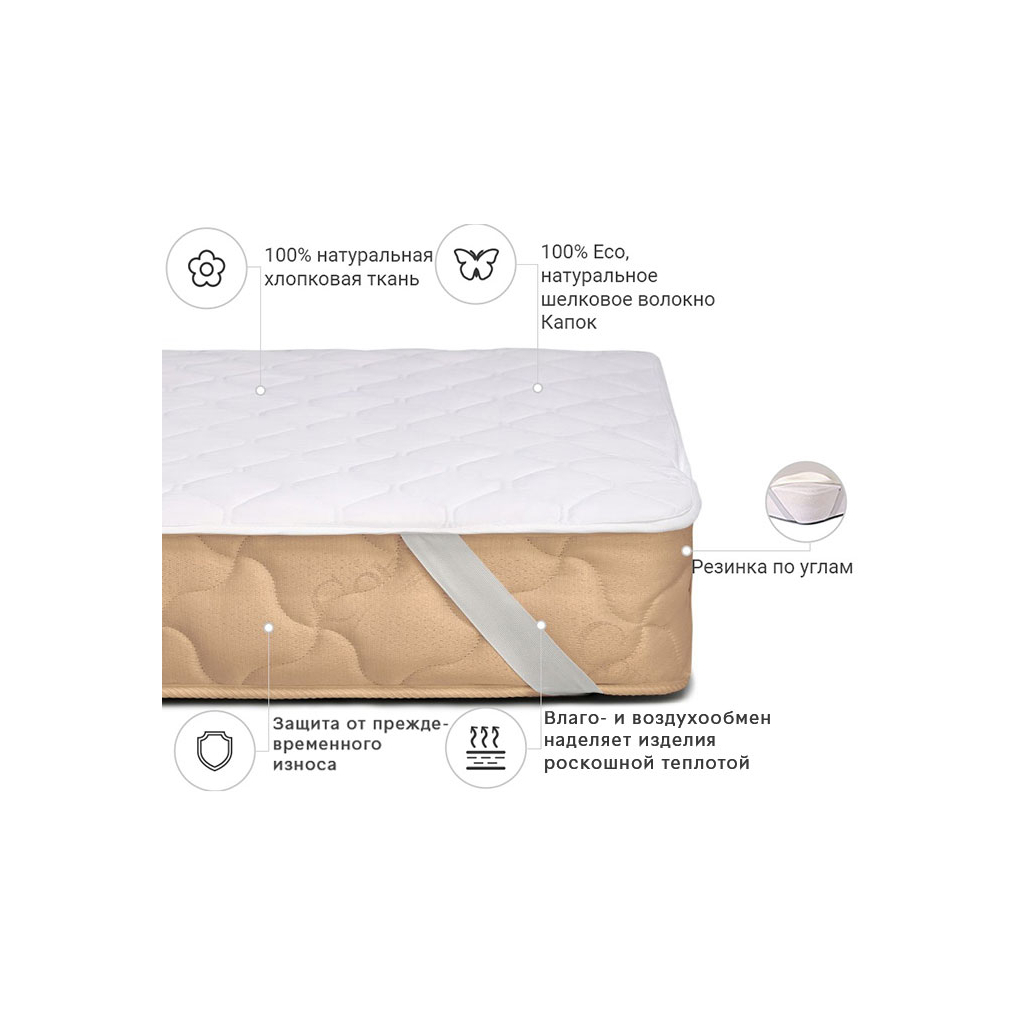 Наматрацник MirSon Natural Line Стандарт Silk 974 70x140 см (2200000833983) Наматрацник MirSon Natural Line Стандарт Silk 974 70x140 см (2200000833983)