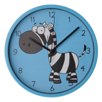 Настінний годинник Optima Little Zebra пластиковий, блакитний (O52106)