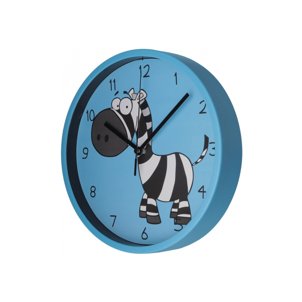 Настінний годинник Optima Little Zebra пластиковий, блакитний (O52106)