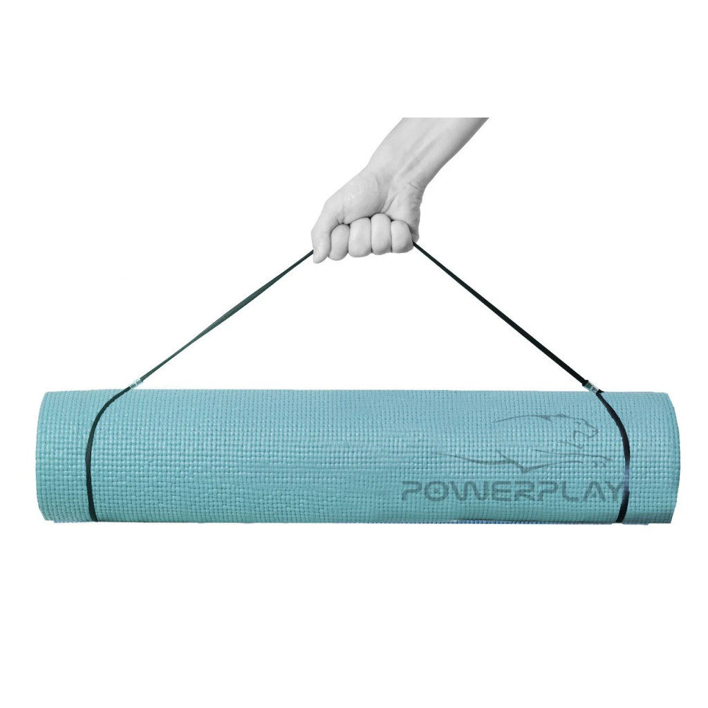 Килимок для йоги PowerPlay 4010 PVC Yoga Mat 173 x 61 x 0.6 см Зелений (PP_4010_Green_(173*0,6))