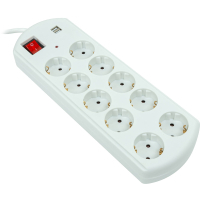 PowerPlant mains filter 5m, 10 outlets, USB, Euro, 100% copper (YS-N6065/5) (EX610556)
