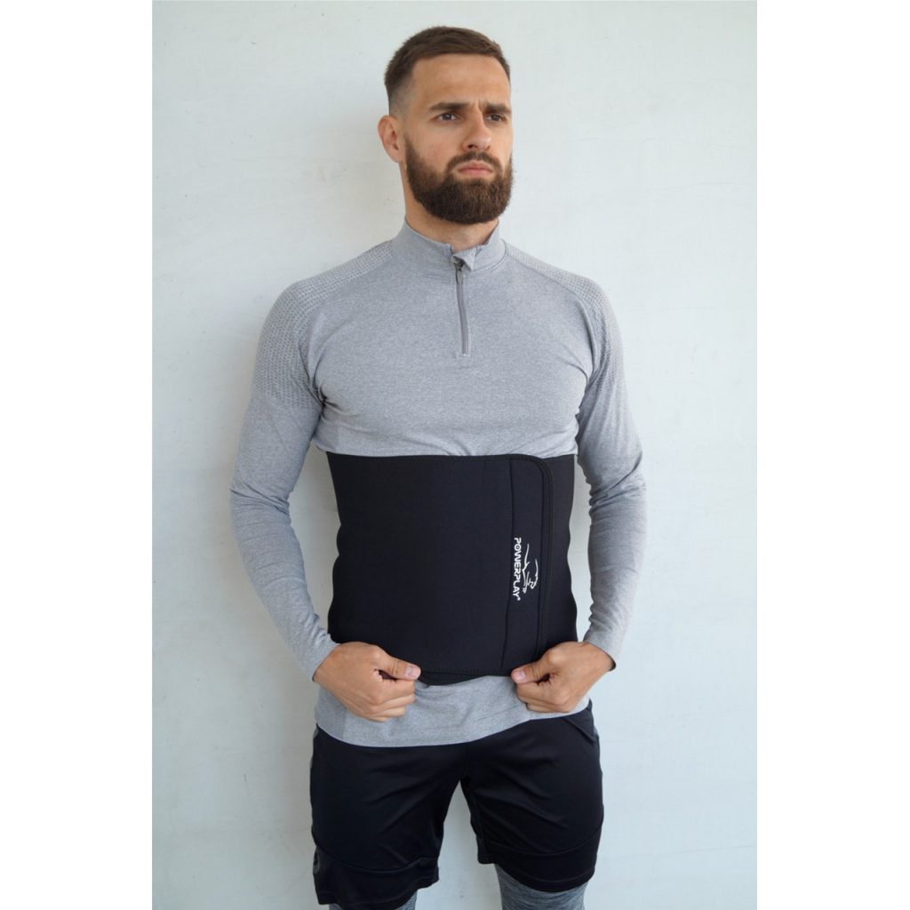 Пояс для схуднення PowerPlay 4301 125 х 30 см + кишеня для смартфона Чорний (PP_4301_Black_125_Pocket)