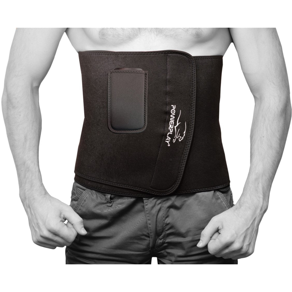 Пояс для схуднення PowerPlay 4301 125 х 30 см + кишеня для смартфона Чорний (PP_4301_Black_125_Pocket)