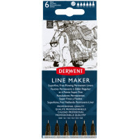 Liner Derwent Line Maker Black set of 6 pieces, black (5028252595803)