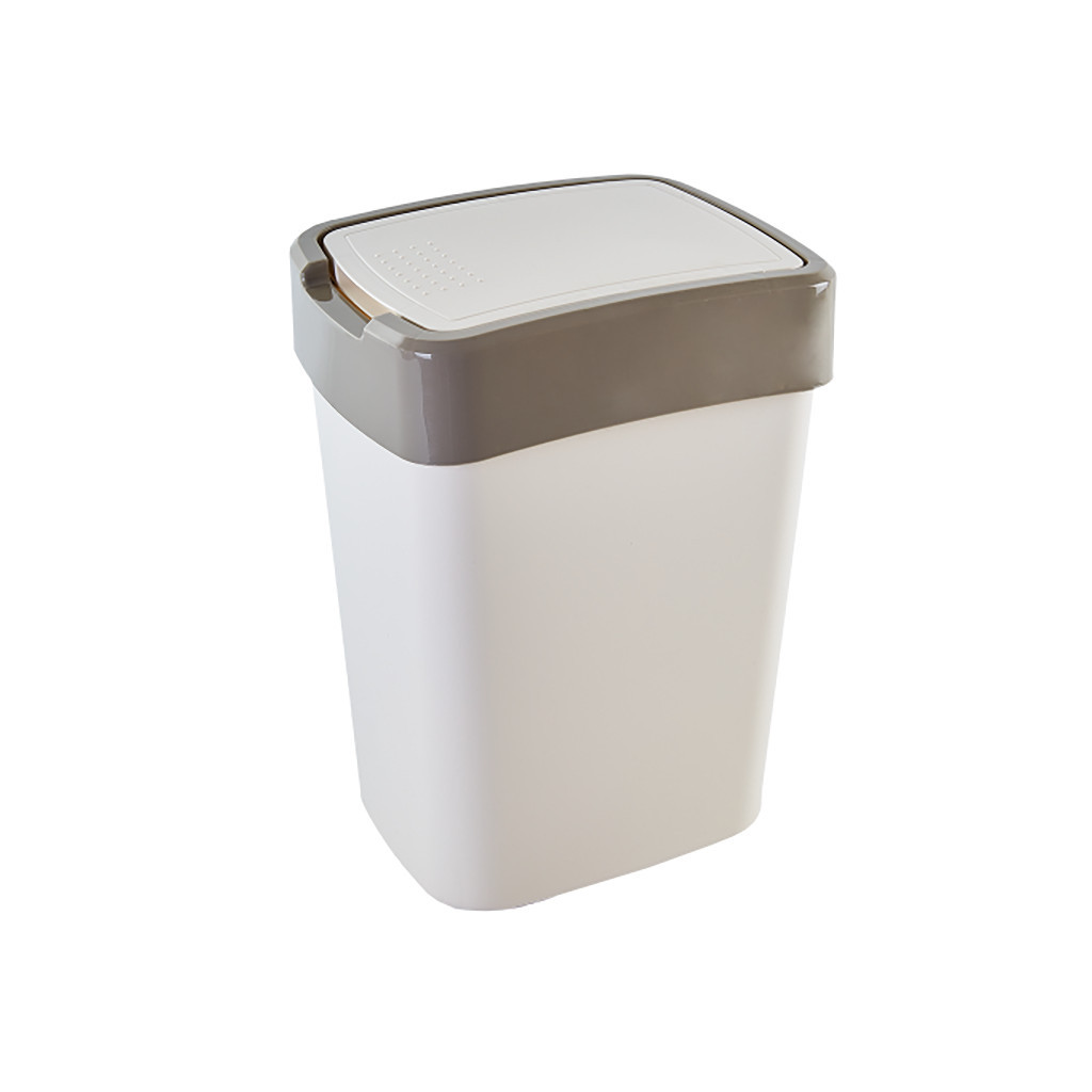 Контейнер для сміття Алеана Євро Біла троянда / какао 18 л (алн 122067/біла роза/какао)