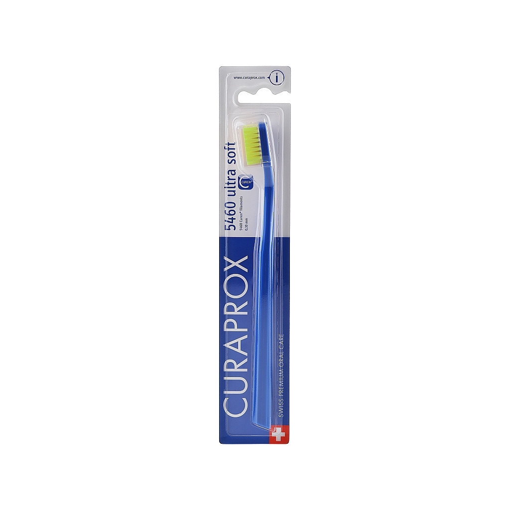 Зубна щітка Curaprox CS 5460 Ultra Soft Ультрам'яка D 0.10 мм Темно-синя із салатовою щетиною (CS 5460-23)