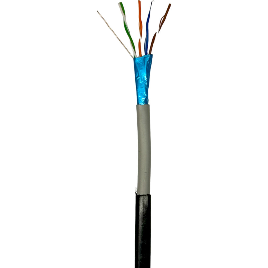 Кабель мережевий GEAR FTP 305м, cat.6, CCA, 4*2*0,51, PVC+PE, outdoor (GEC-FTPC6CCAOUT051305)