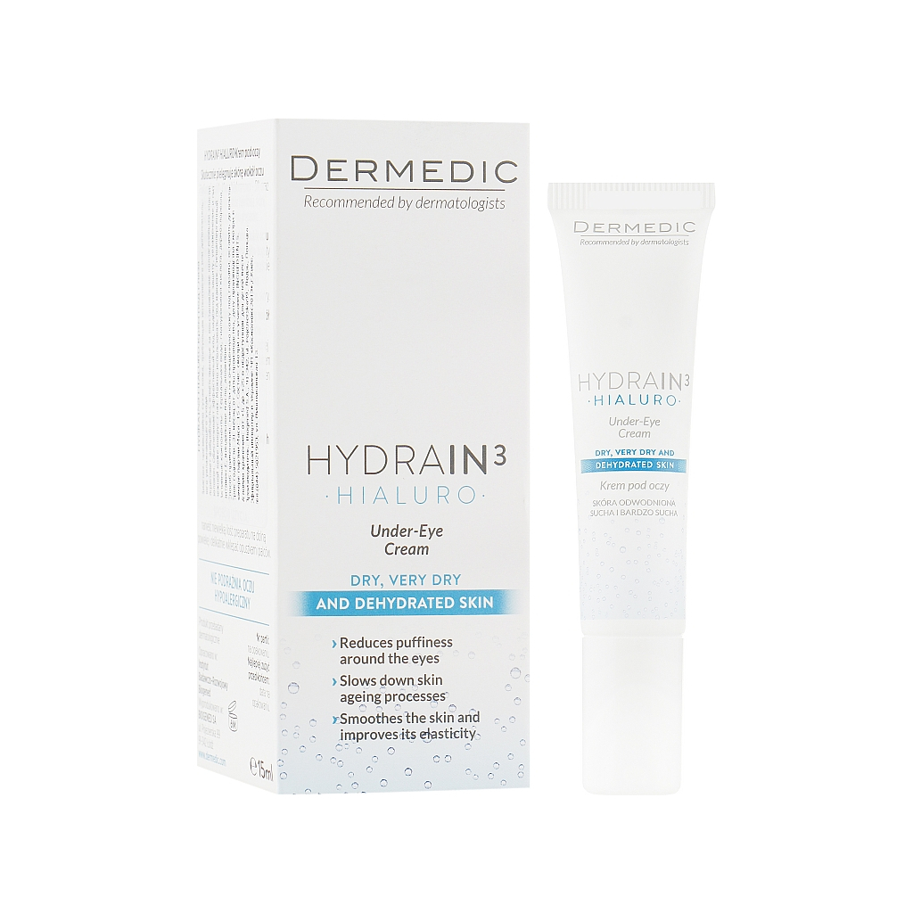 Крем для шкіри навколо очей Dermedic Hydrain 3 Hialuro Under-Eye Cream 15 мл (5906739783175)
