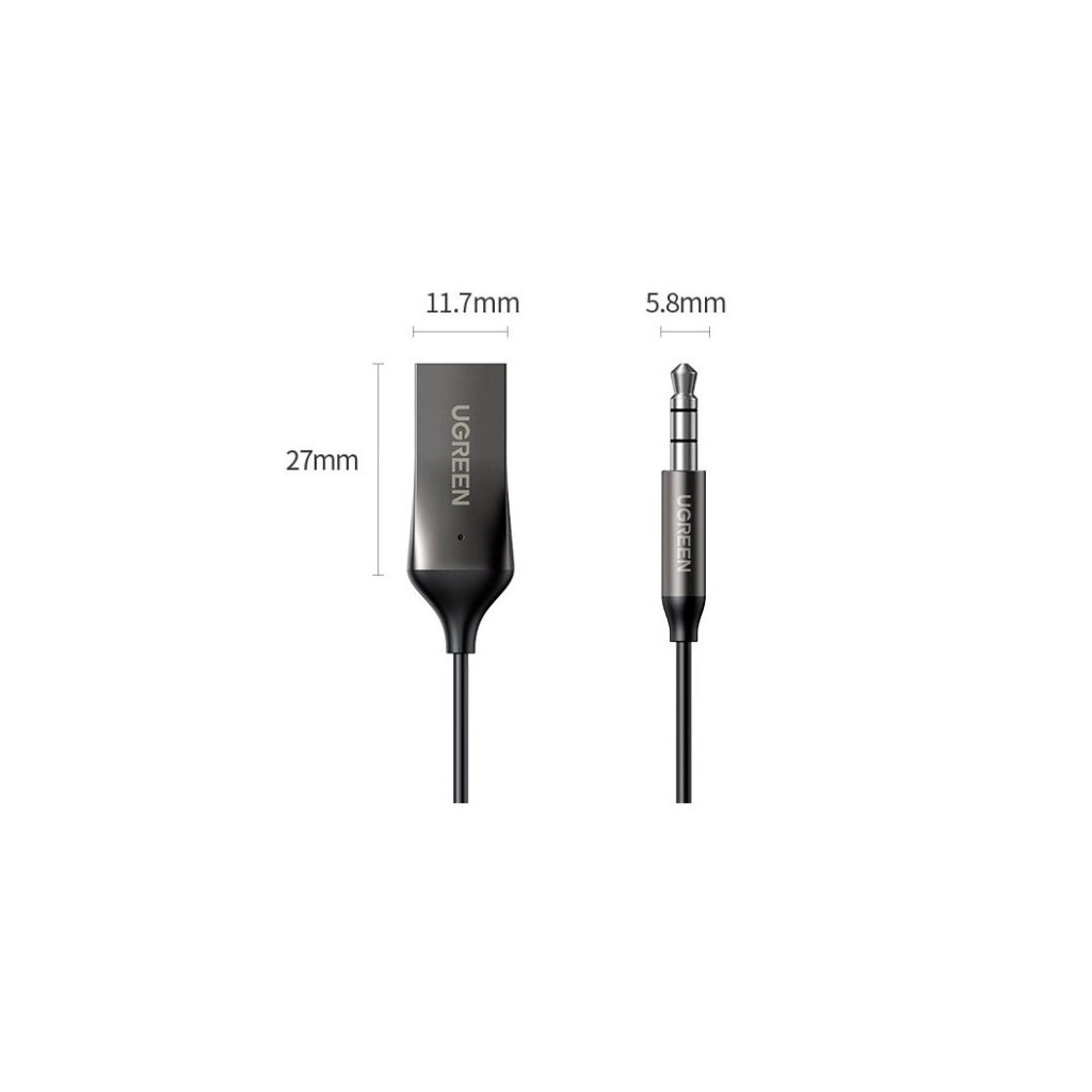 FM модулятор Ugreen Bluetooth 5.0 Aux with mic CM309 UGREEN Black (70601)