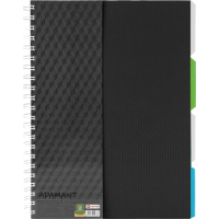 Notebook Optima A4 Adamant plastic cover, with dividers and perforation, 120 sheets, cell black (O20843-01)