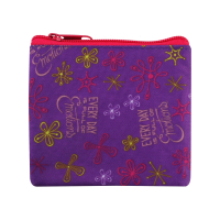Cool For School children's wallet with a zipper "Flowers", lilac (CF86379)