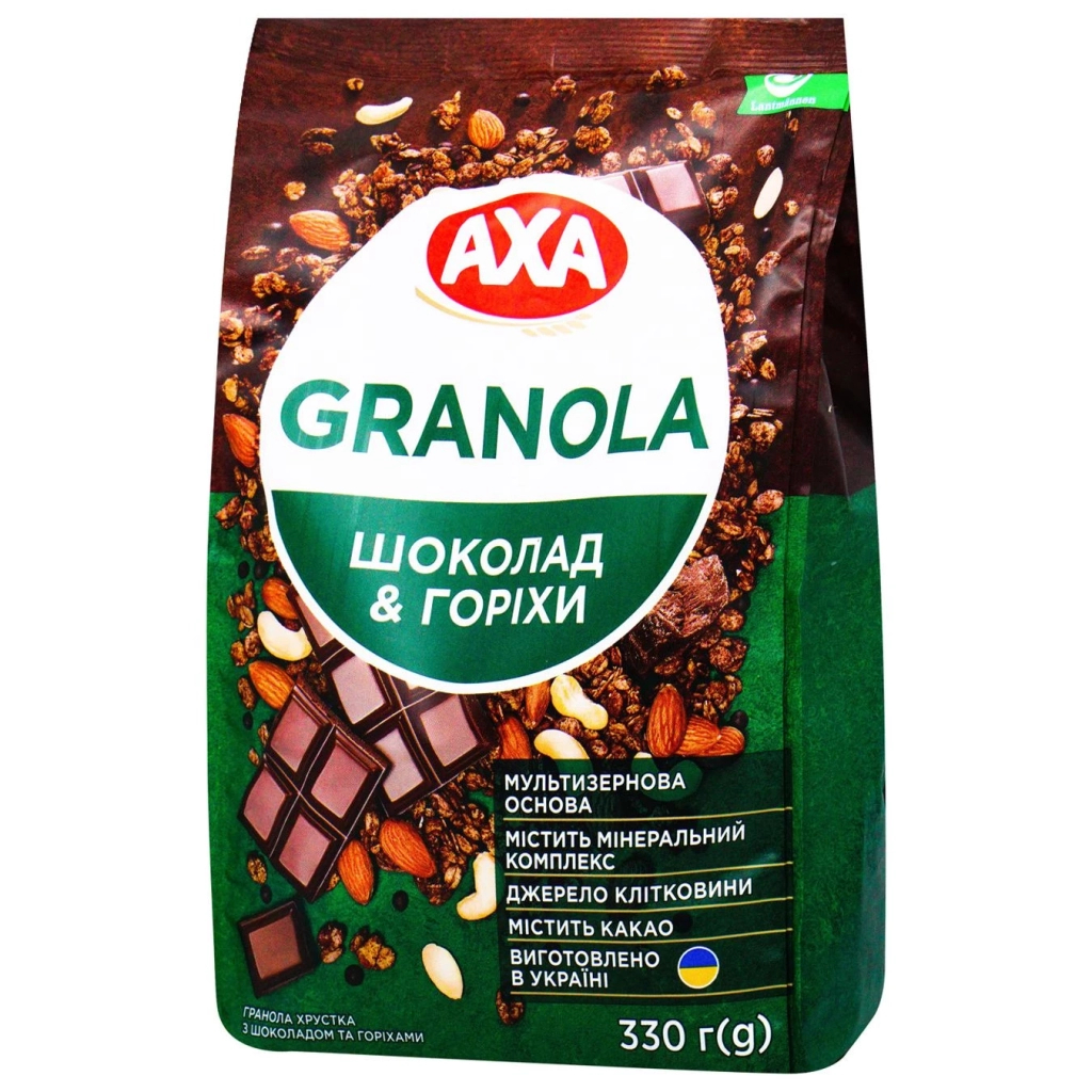 Гранола АХА хрустка з шоколадом і горіхами 330 г (4820237692580)