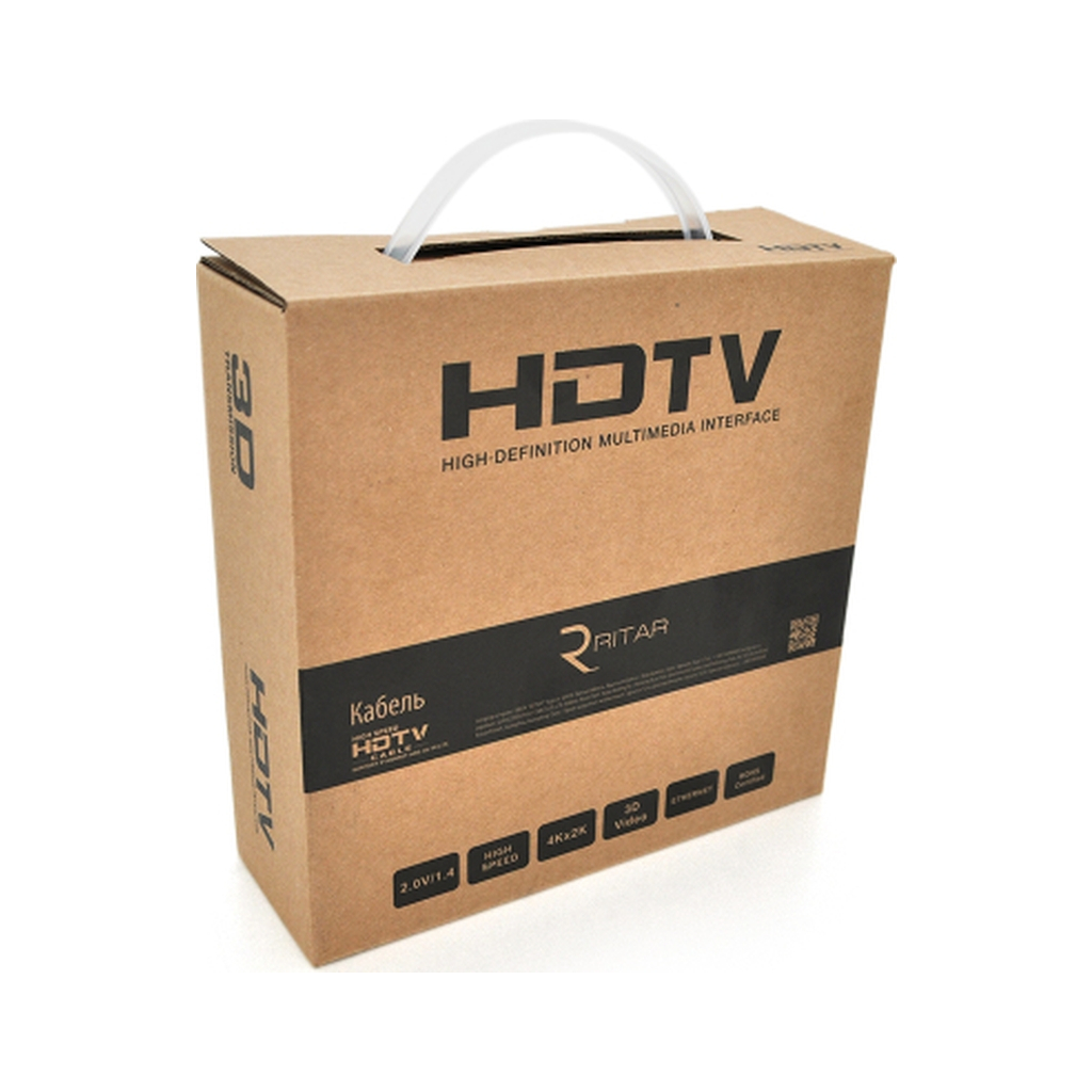 Кабель мультимедійний HDMI M to HDMI M 5.0m V1.4 4K black Ritar (HDMI(M)/(M)V1.4-5m-348B) Кабель мультимедійний HDMI M to HDMI M 5.0m V1.4 4K black Ritar (HDMI(M)/(M)V1.4-5m-348B)