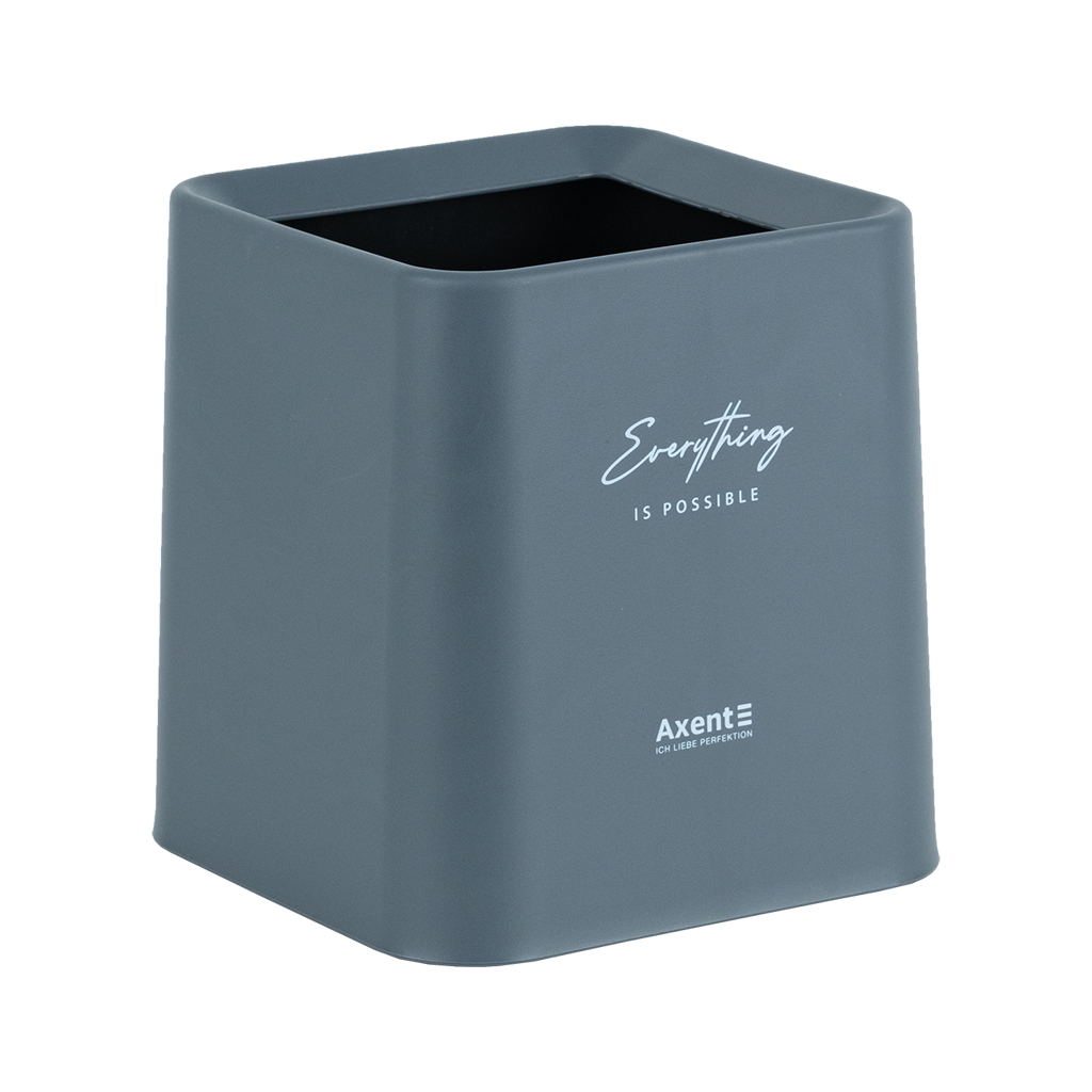 Кошик для паперів Axent Настільний контейнер для сміття, квадратний, сірий (2132-03-A)