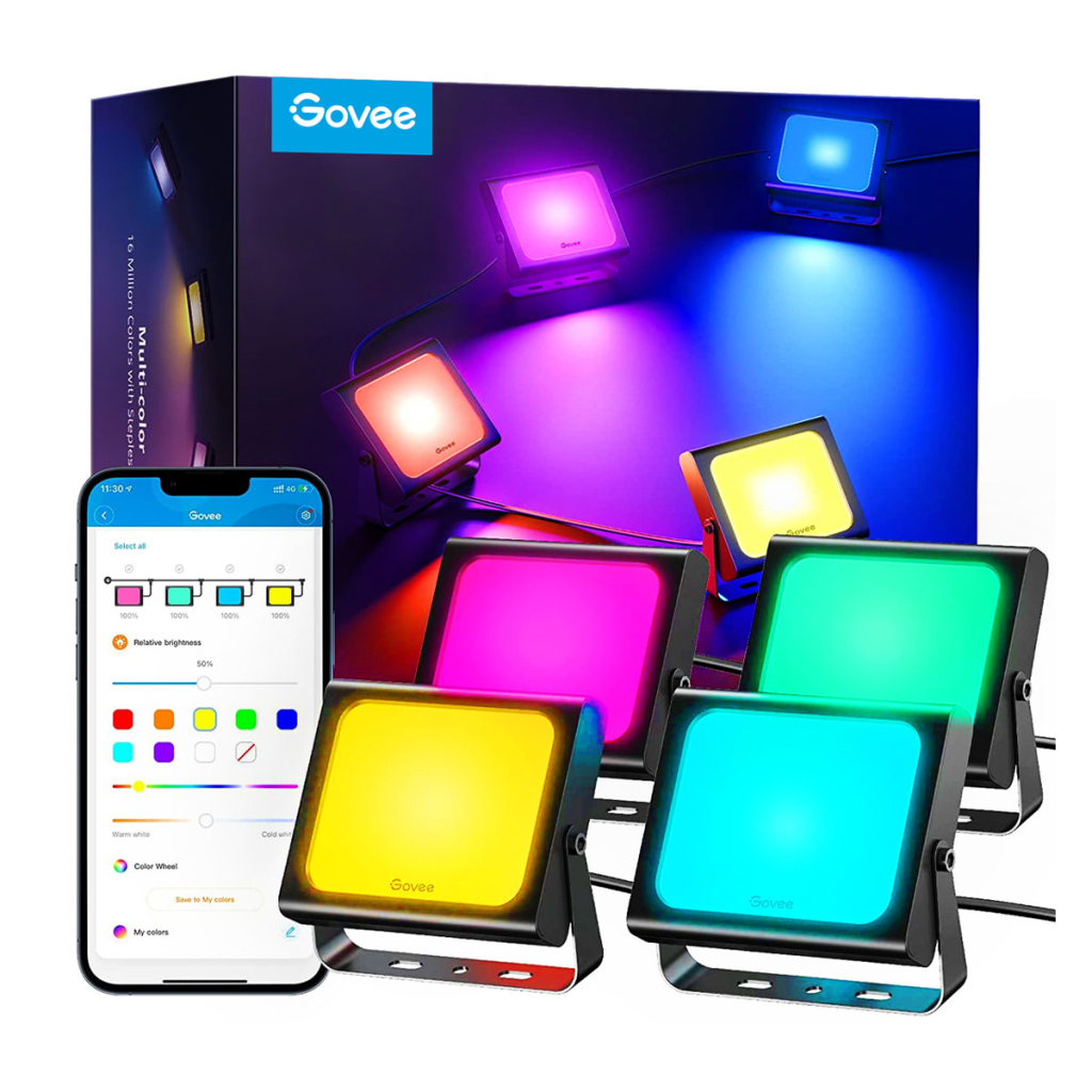Світильник Govee H7060 LED Smart Flood Lights, 4pcs, RGBICWW, Wi-Fi/Bluetooth, Black (H7060311) Світильник Govee H7060 LED Smart Flood Lights, 4pcs, RGBICWW, Wi-Fi/Bluetooth, Black (H7060311)