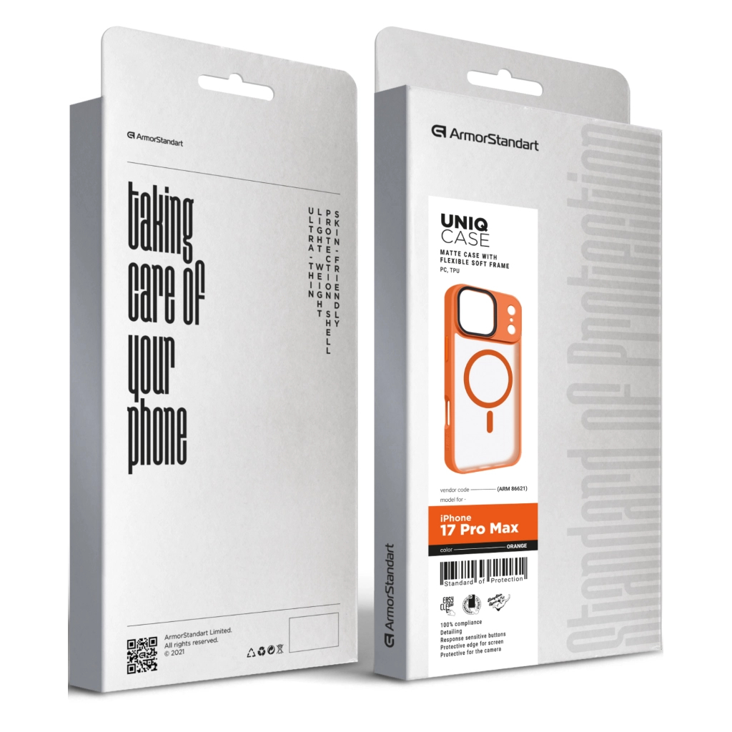 Чохол до мобільного телефона Armorstandart Uniq MagCase Apple iPhone 17 Pro Max Orange (ARM86621) Чохол до мобільного телефона Armorstandart Uniq MagCase Apple iPhone 17 Pro Max Orange (ARM86621)