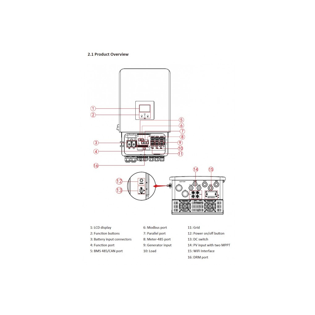 Сонячний інвертор Deye SUN-10K-SG05LP3-EU-SM2	10kW WiFi (SUN-10K-SG05LP3-EU-SM2)
