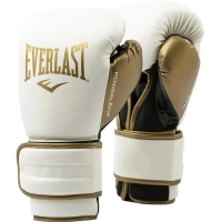 Everlast PowerLock Boxing Training Gloves P00003051 White Gold 16oz (009283620134)
