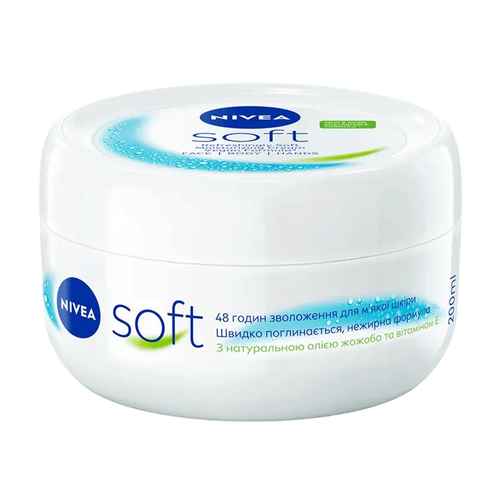 Крем для тіла Nivea Soft Intensive Moisturising Cream Інтенсивний зволожувальний Для обличчя, рук та тіла 300 мл (4005900009319)