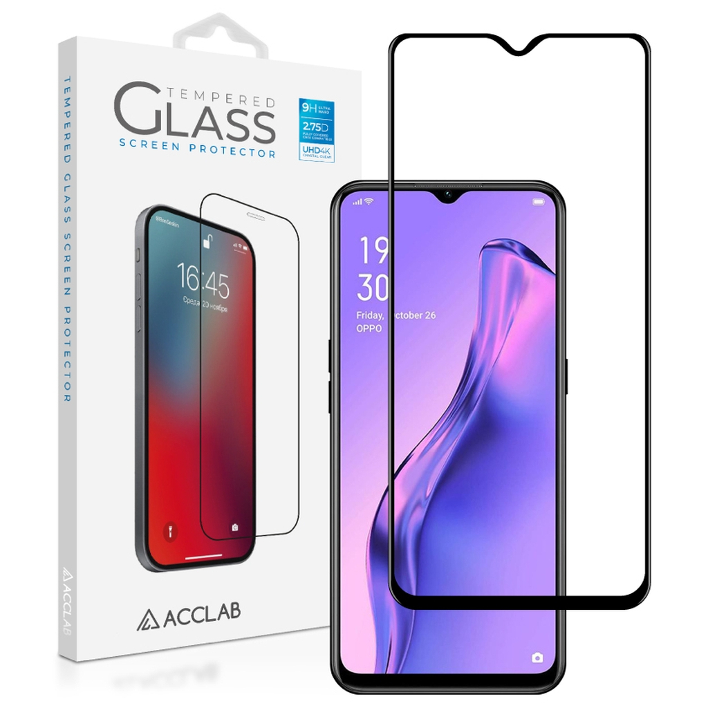 Скло захисне ACCLAB Full Glue Oppo A31 Black (1283126508349)