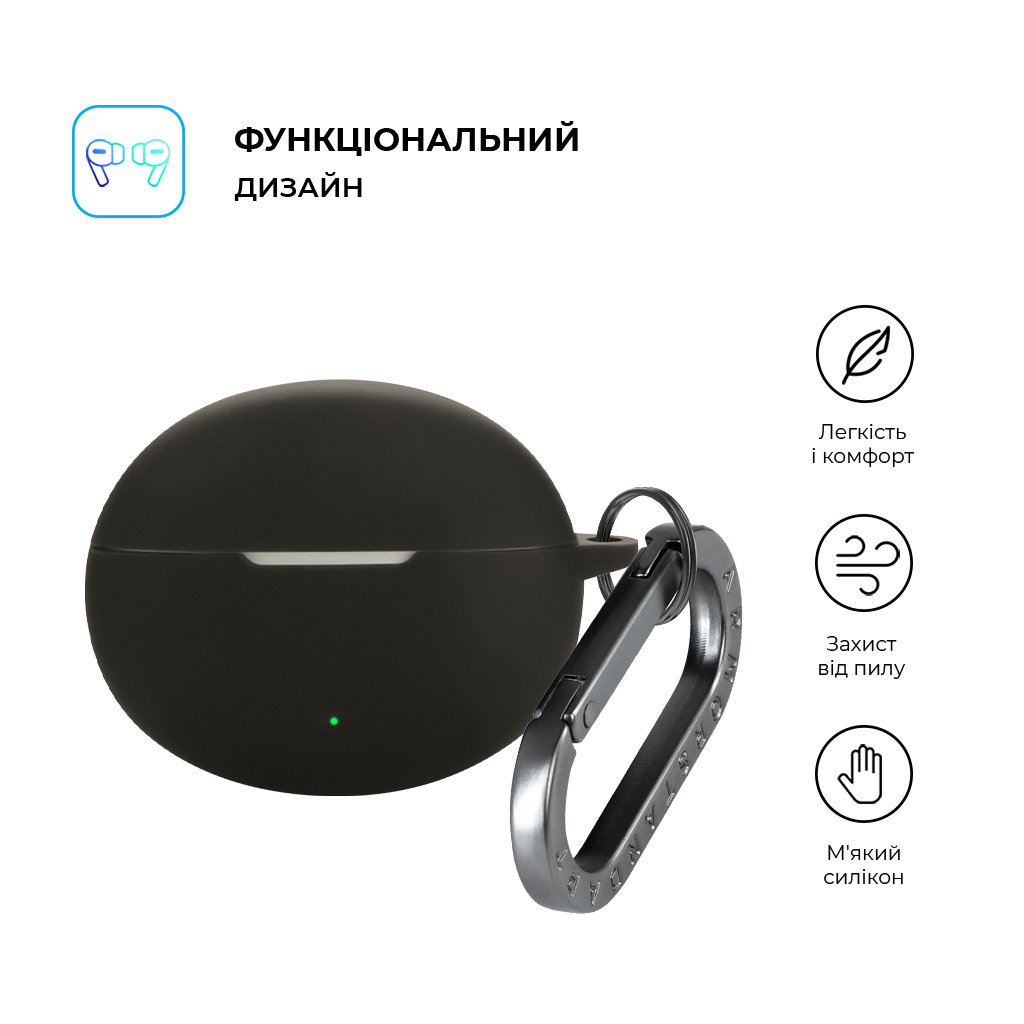 Чохол для навушників Armorstandart Hang Case For Oppo Enco Free4 Black (ARM86146) Чохол для навушників Armorstandart Hang Case For Oppo Enco Free4 Black (ARM86146)