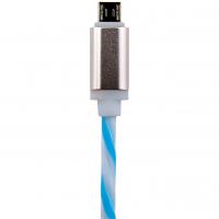 Дата кабель USB 2.0 AM to Micro 5P 1.0m W-Bl (силикон) бело-голубой LogicPower (5150)