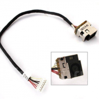 Laptop power connector with cable for HP PJ230 (7.4mm x 5.0mm + center pin), 7-pin, Universal (A49042)