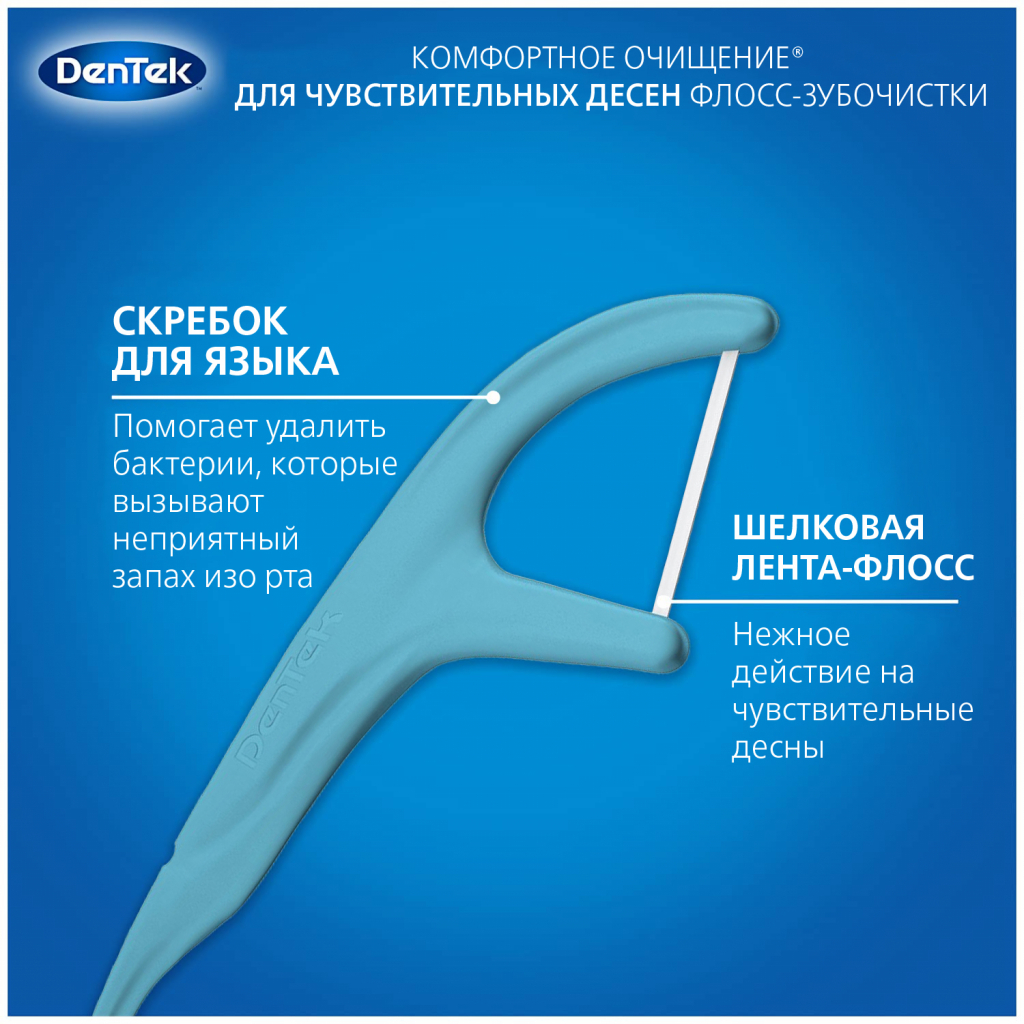 Флос-зубочистки DenTek Комфортне очищення 75 шт. (047701002711)