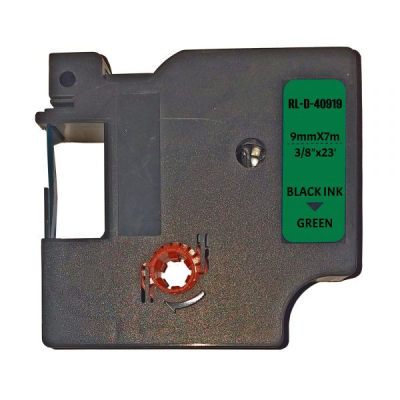 Label printer tape UKRMARK RL-D-40919P-BK/GR, analog DYMO S0720740, 9mm x 7m. (CDS40919P)