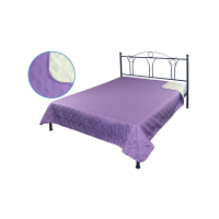 Fleece blanket double-sided decorative Lily lilac-milk 150x212 cm (360.52U_СМ lily)