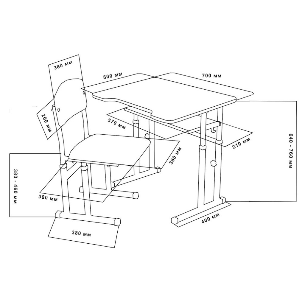 Парта зі стільцем Sector Сопрано Бук трансформер (Сопрано Бук)