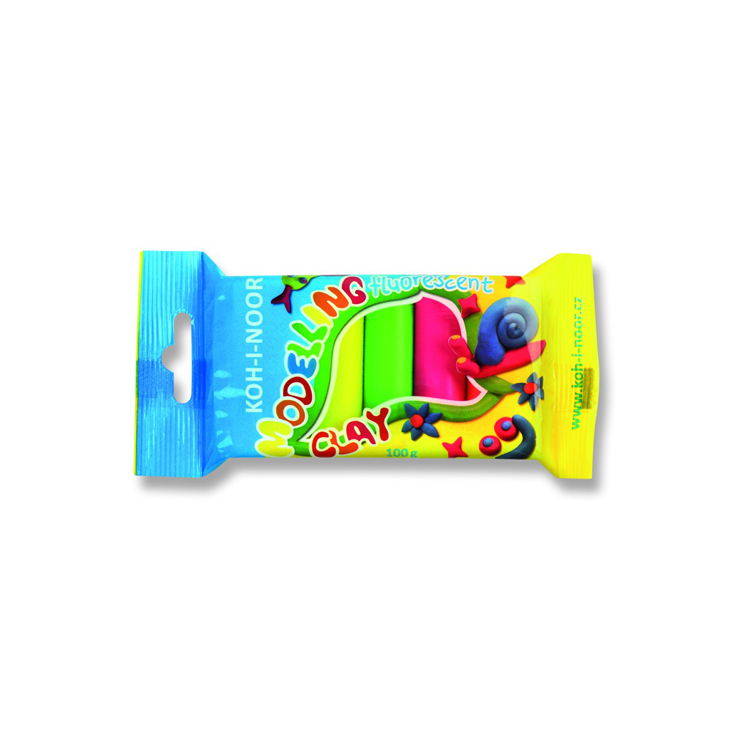 Пластилін Koh-i-Noor Fluorescent 5 кольорів 100 г (01315S0502PS)