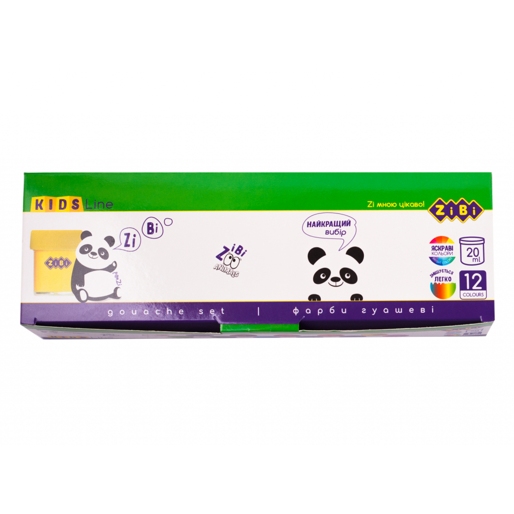 Гуашеві фарби ZiBi KIDS Line 12 кольорів по 20 мл (ZB.6604)