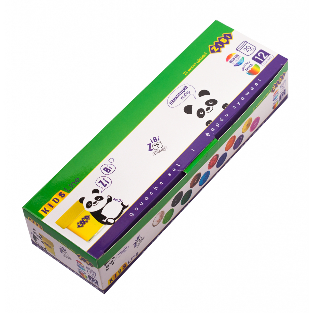 Гуашеві фарби ZiBi KIDS Line 12 кольорів по 20 мл (ZB.6604)