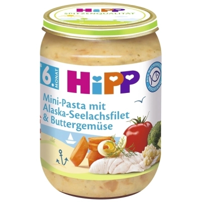 Дитяче пюре HiPP Овочі з морською рибою, 190 г (4062300261563)