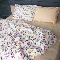 Bed sheet MirSon Beige Premium 17-0226 Makerena 180x220 cm (2200001883697)
