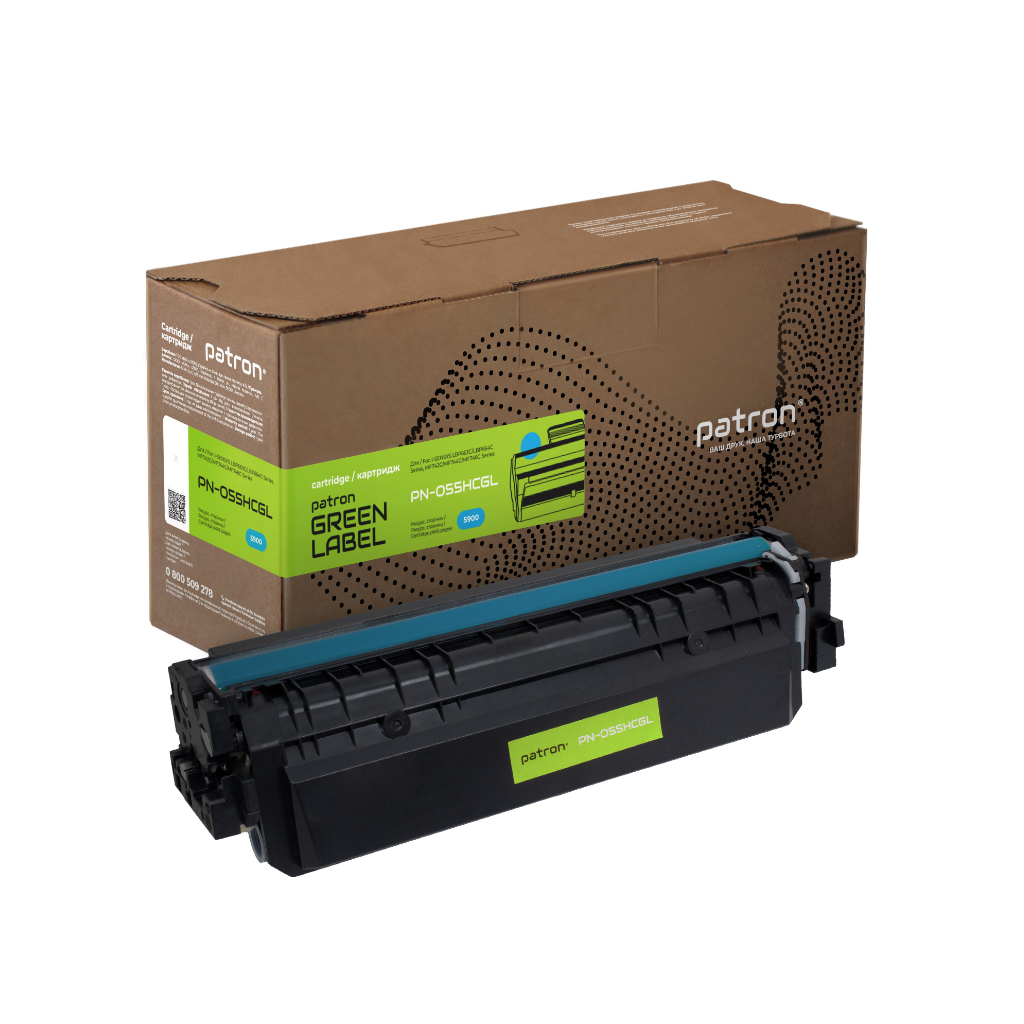 Картридж Patron Canon 055H cyan Green Label (PN-055HCGL) Картридж Patron Canon 055H cyan Green Label (PN-055HCGL)