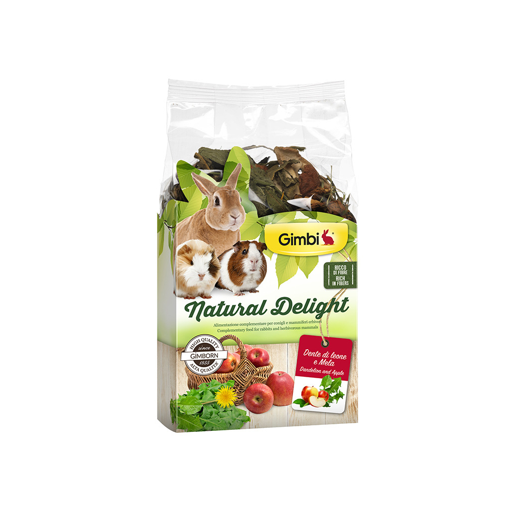 Ласощі для гризунів GimBi Natural Delight кульбаба і яблука 100 г (4002064210162)