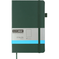 Note book Buromax Etalon 125x195 mm 96 sheets per dot cover made of artificial leather Green (BM.291360-04)