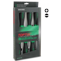 Set of Toptul percussion screwdrivers (with hexagon) 6 pcs. (GAAE0613)